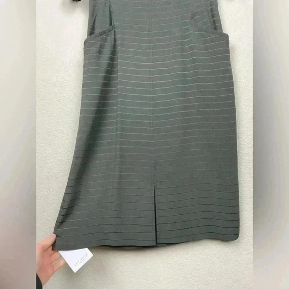 MM LAFLEUR Women's 2 Small NWT Green Striped Shift Dress Office Professional - Picture 6 of 13